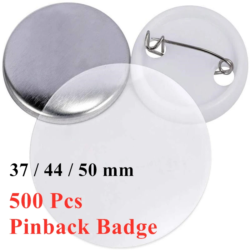 Button Badge Blank - 500ピース/セットブランクバッジピンバックメタルピンバックボタン部品用品服/ハンドバッグの装飾学校diy工芸材料32/37/44/50/58/75ミリメートル