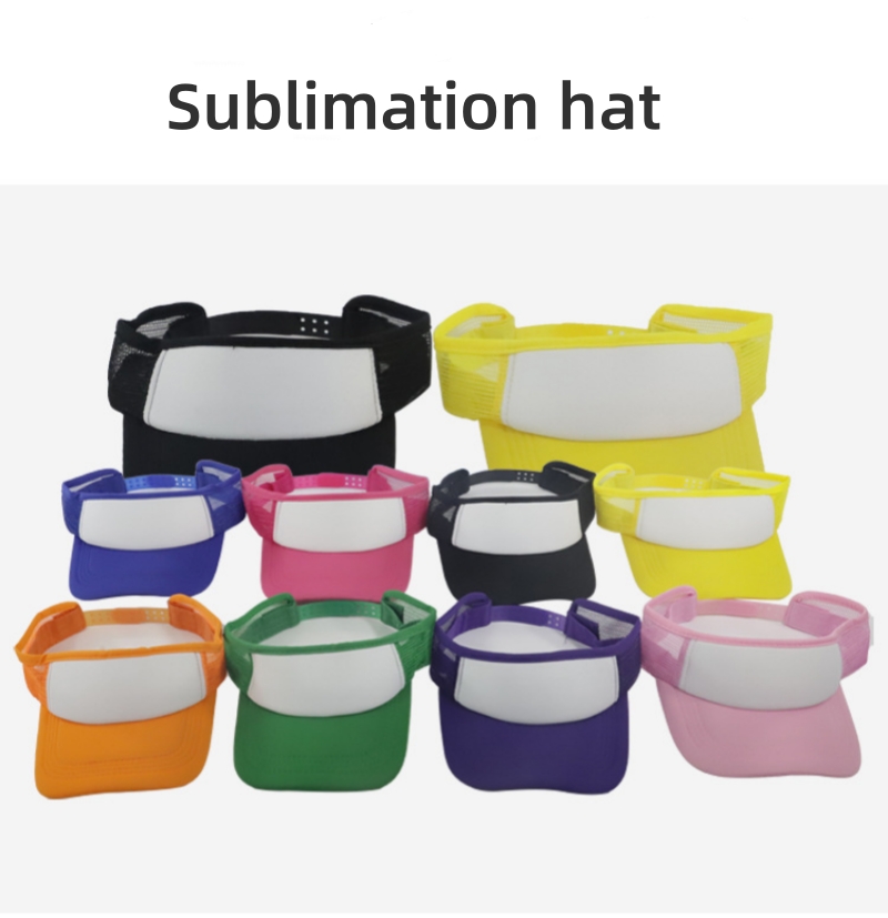 Hat Sublimation Blank - 10個入り昇華ブランクサマーサンハット男女兼用調整可能トップエムプティーソリッドスポーツテニスゴルフランニング日焼け止め野球帽