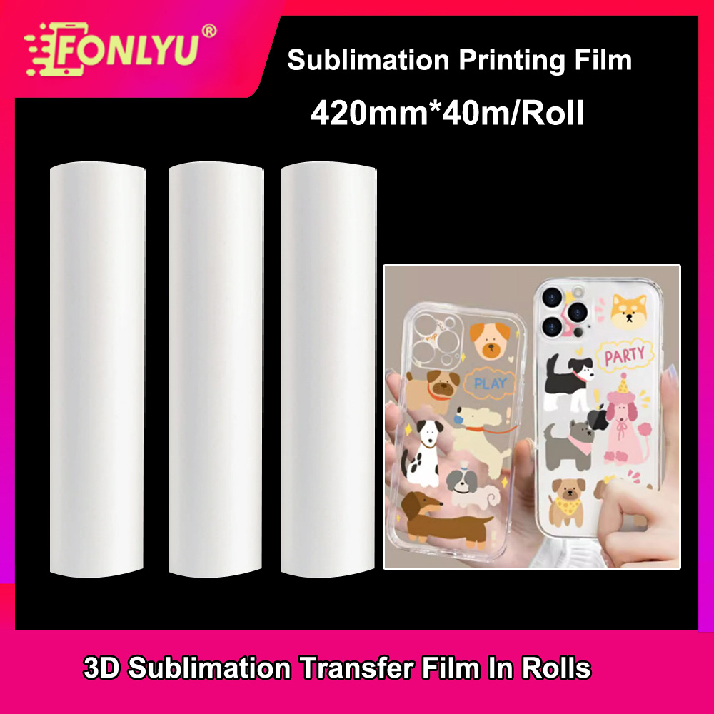 Phone Case Blank Print - FONLYU 420mm*40mm ロール 3D昇華転写フィルム 熱プレス転写用 無地スマホケース印刷用