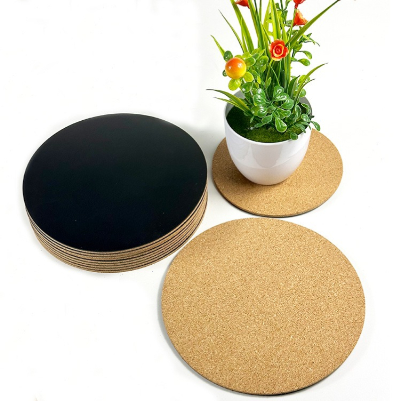 Coaster Sublimation Blank - 2/4個入り キッチン断熱コルクパッド PPパッド プラスチック製植木鉢 滑り止め 茶色昇華ブランクコースターセット