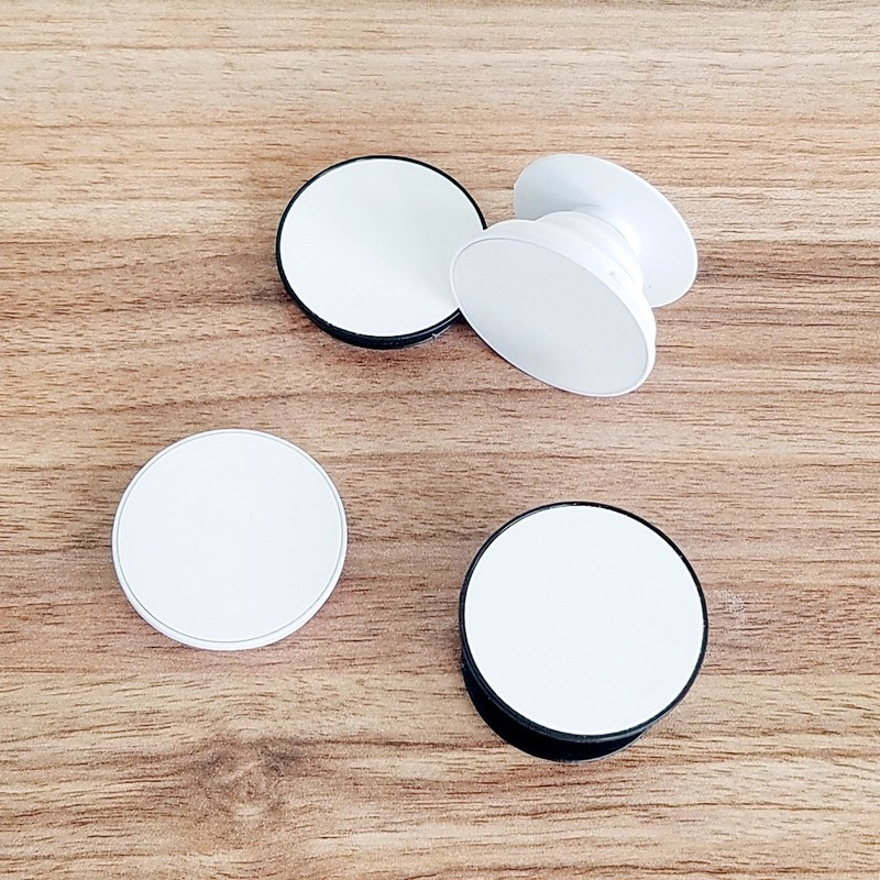 Coaster Sublimation Blank - 50 ピース/ロット昇華ブランク携帯電話ホルダー金属インサート付きグリップトックスタンド電話スタンドフィンガーホルダークマハート形状