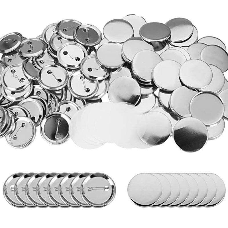 Button Badge Blank - 30～90セット 37mm ブランクバッジピンボタンメーカー作成部品用品 DIY ボタン作成消耗品 鉄製トップボトムプラスチックフィルム