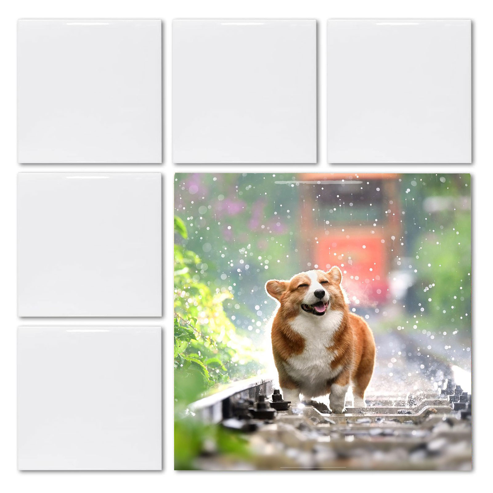 Ceramic Tile Blank - 20枚入り 4フィート×4フィート昇華ブランクホワイトスクエア光沢タイル染料熱転写サーマルクラフトカスタム