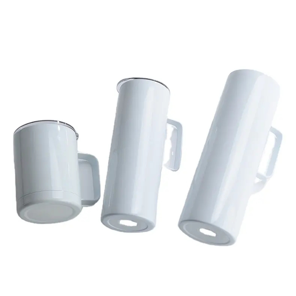 Water Bottle Blank - 熱昇華ブランク Diy プリント二重壁断熱カップ水ボトルハンドル付き金属カッププラスチック蓋ハンドル付き