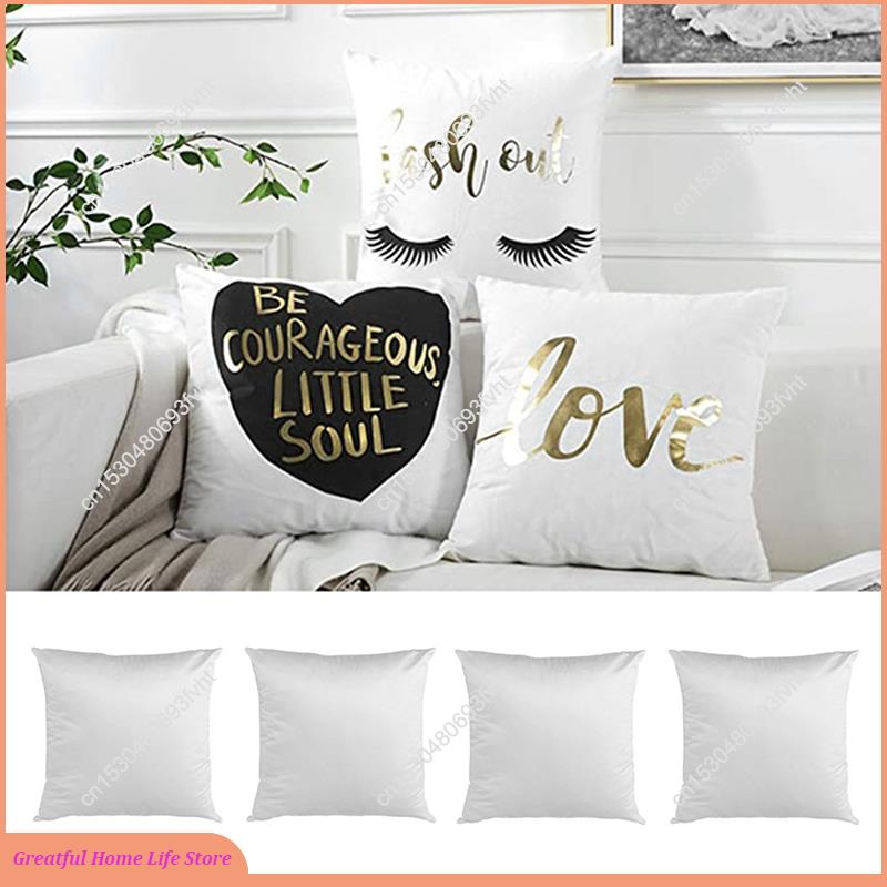 Pillow Cover Sublimation - AT59 40 × 40 ホワイト無地昇華ブランク枕ケースクッションカバー枕カバー熱伝達プレスとして DIY