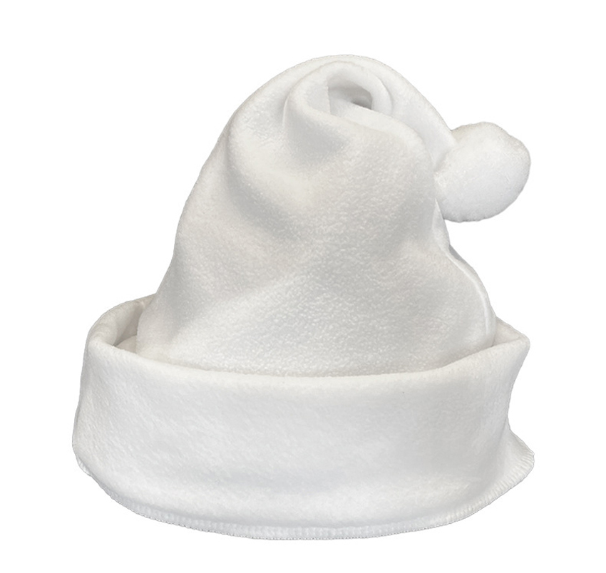 Hat Sublimation Blank - 10個入り キャップ昇華プリントDIY用 白無地 ポーラーフリース クリスマスハット