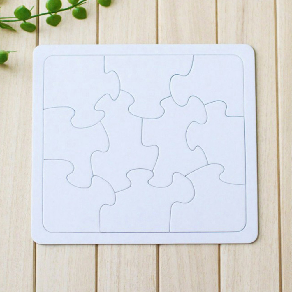 Puzzle Blank White - 4 個のカラーリングブランクパズルセット子供用 DIY 紙ジグソーパズル白い表面創造的な描画絵画活動