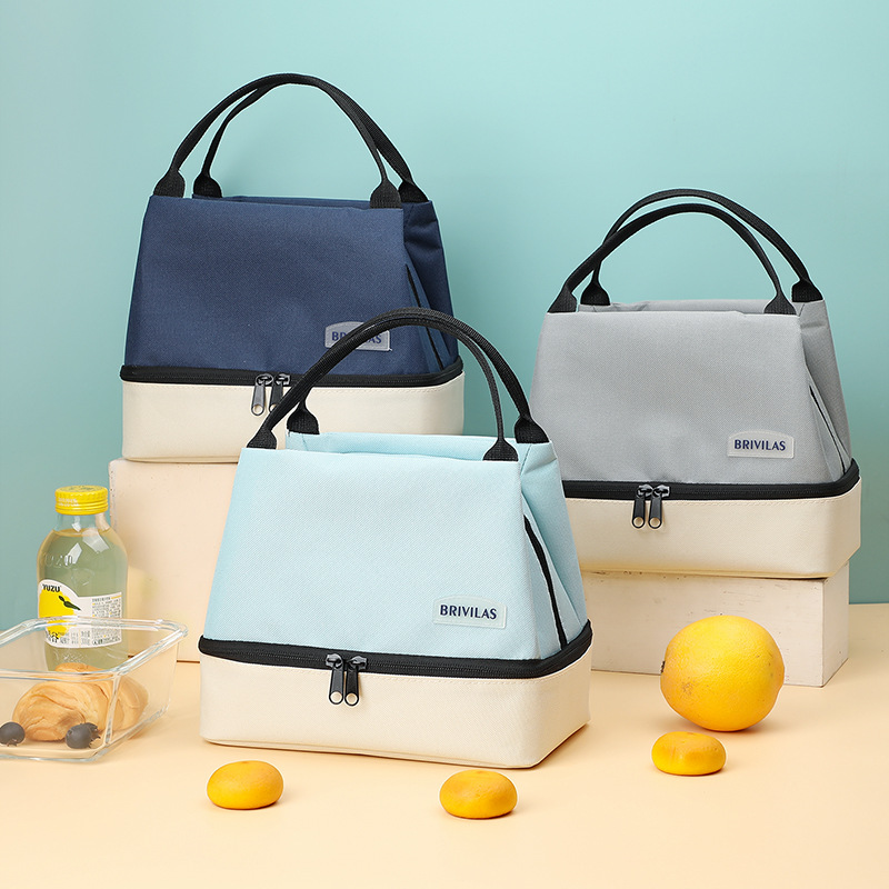 Tote Bag Sublimation - 保温保冷二重構造アルミ箔入り防水カラーブロックポータブルランチバッグ卸売