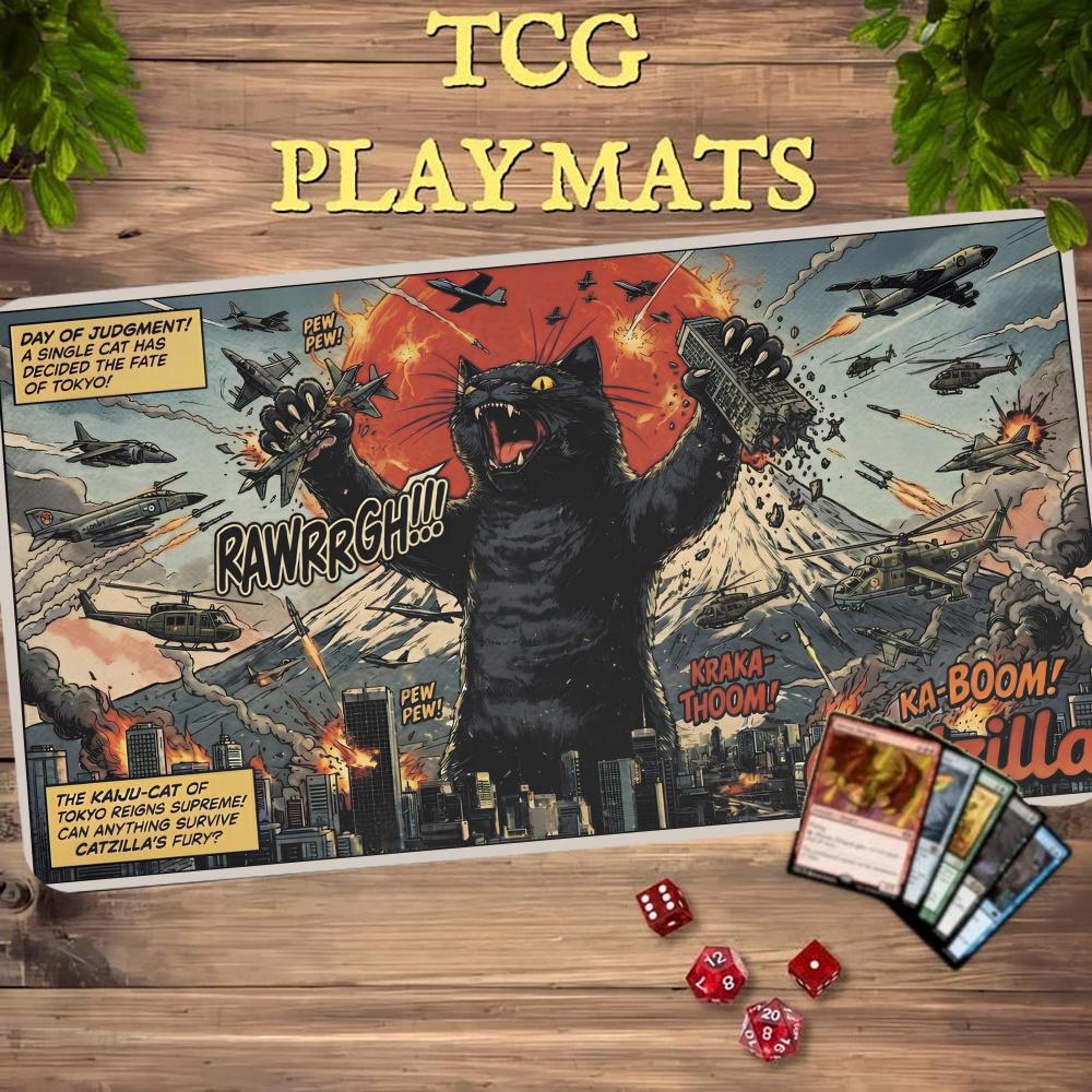 レトロコミック黒猫トレーディングカードゲームプレイマット T - Door Mat Blank のレビューと価格