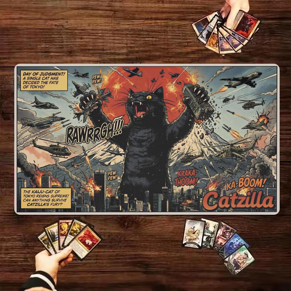 レトロコミック黒猫トレーディングカードゲームプレイマット T - Door Mat Blank のレビューと価格