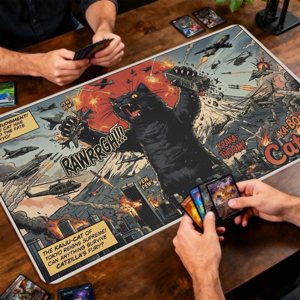 レトロコミック黒猫トレーディングカードゲームプレイマット T - Door Mat Blank のレビューと価格