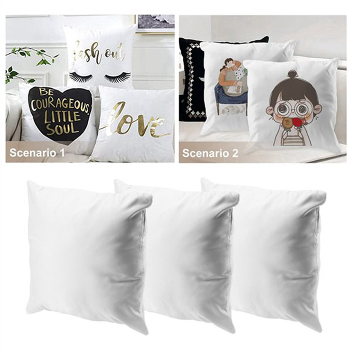N14R トップ8個入り昇華ブランク枕カバー 16×16イン - Pillow Cover Sublimation のレビューと価格