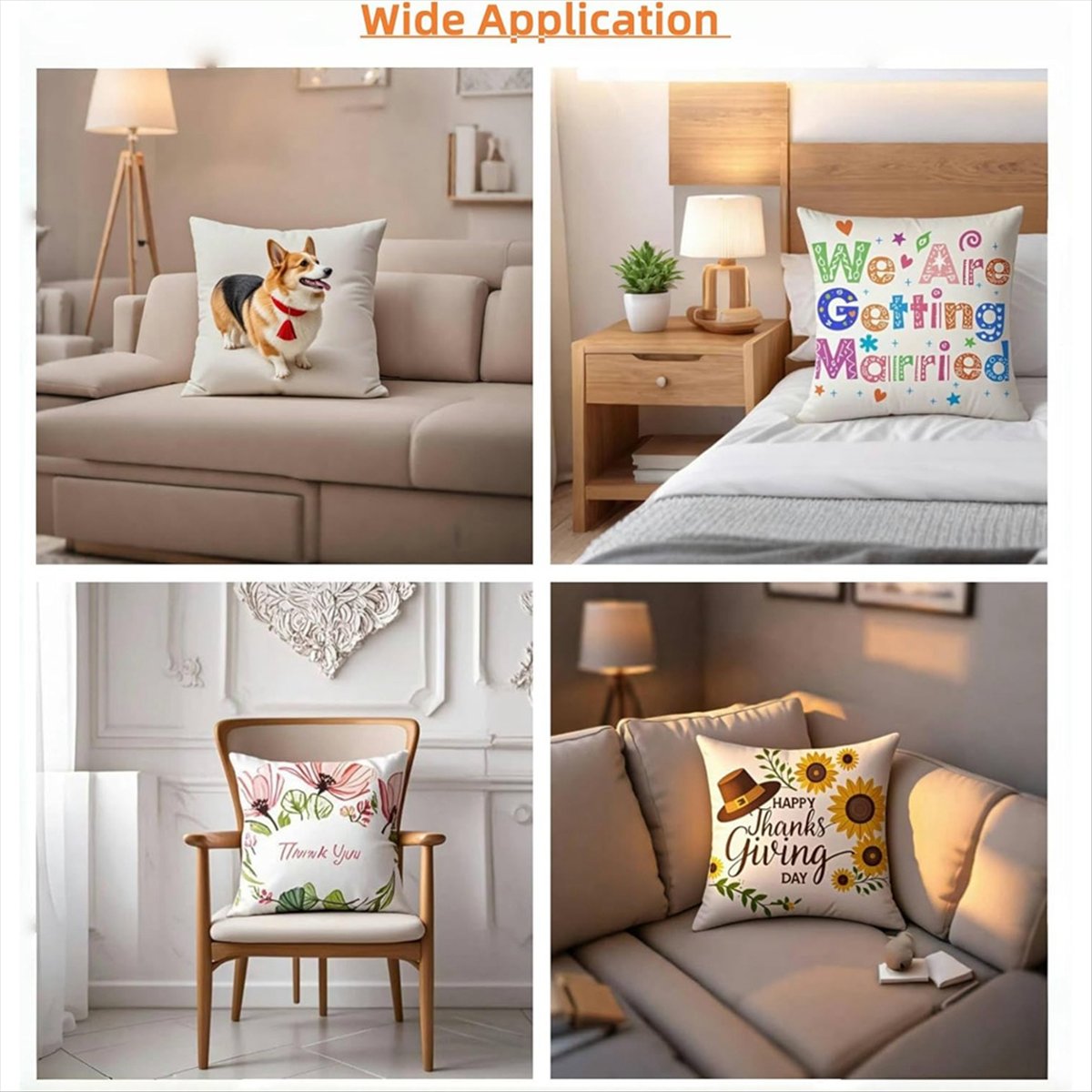 N14R トップ8個入り昇華ブランク枕カバー 16×16イン - Pillow Cover Sublimation のレビューと価格