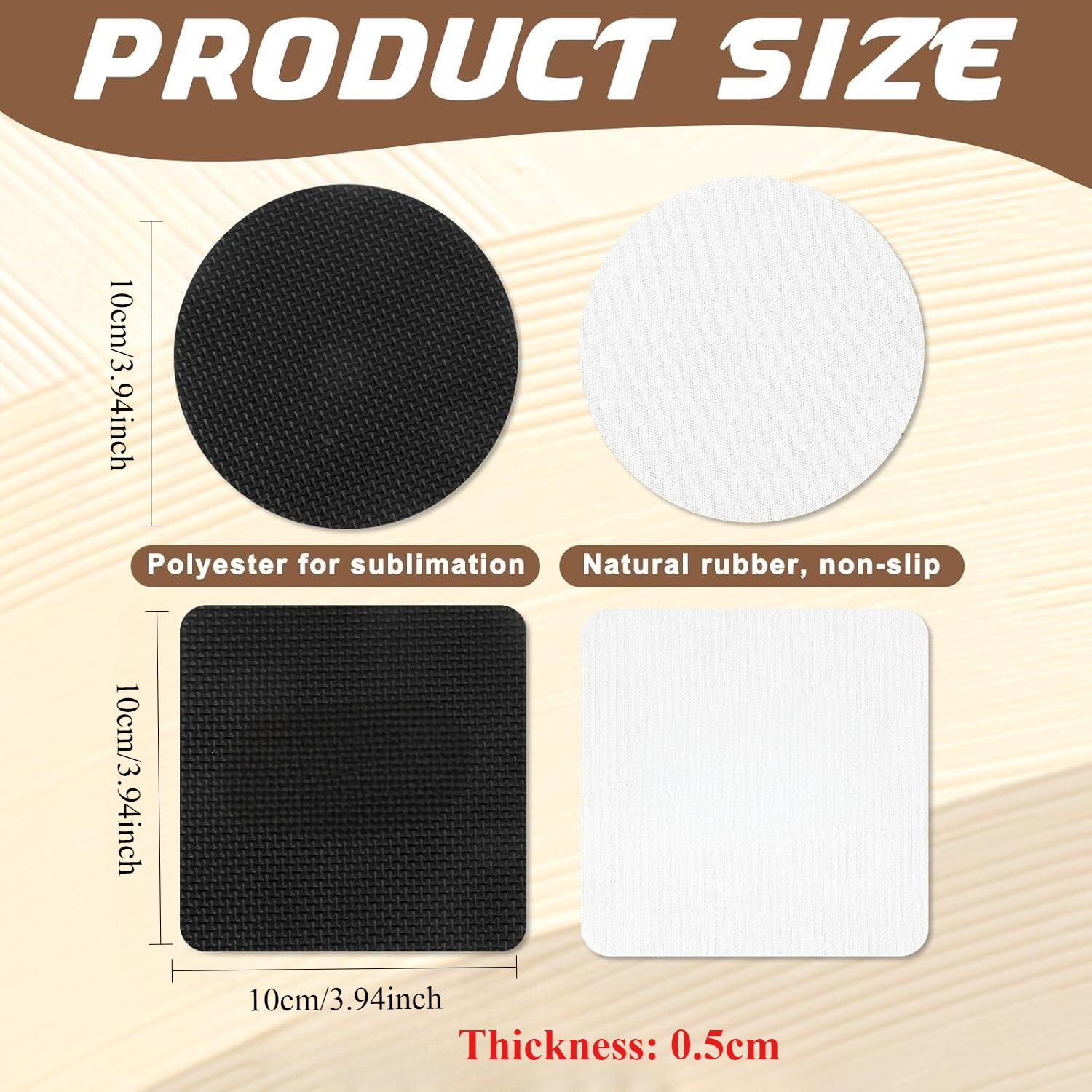 10個の昇華コースターブランクバルクセット – 熱プレス転写 - Coaster Sublimation Blank のレビューと価格