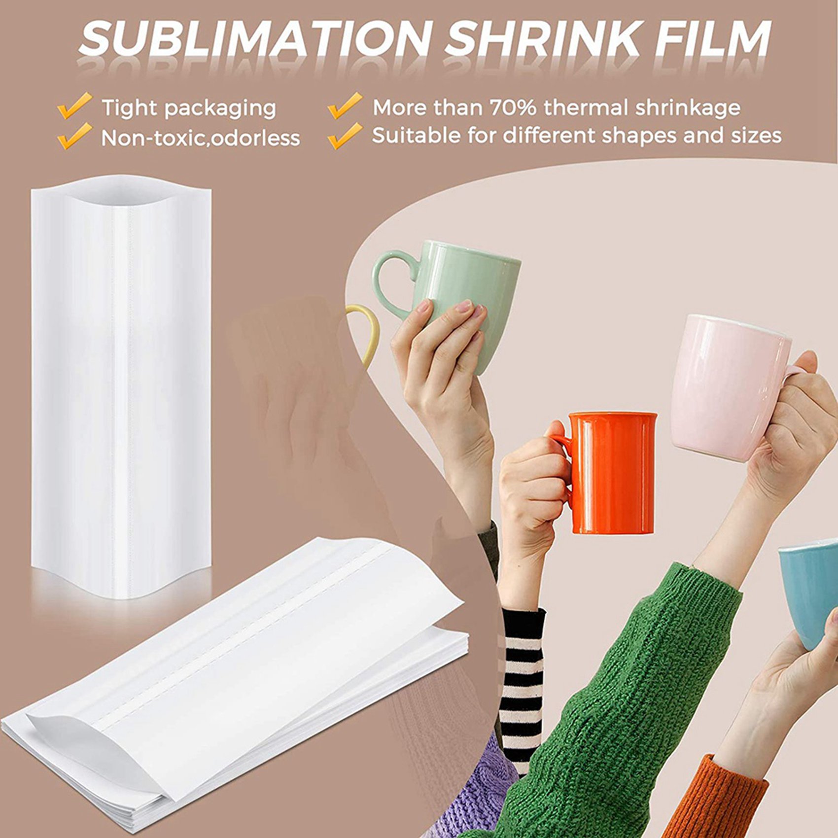 N09R-140個入り昇華型シュリンクフィルム 5x10イン - Sublimation Mug White のレビューと価格