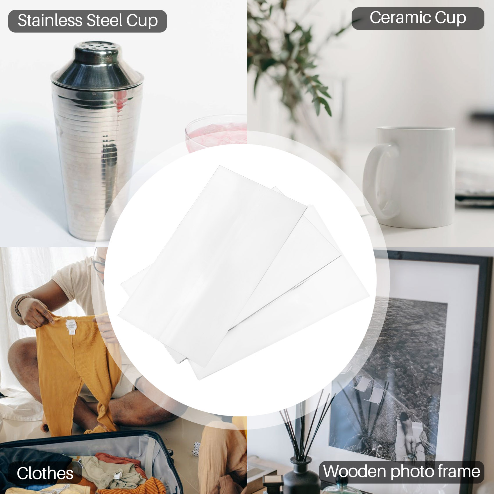 AA86 8X12インチ 昇華シュリンクラップスリーブ、タン - Sublimation Mug White のレビューと価格