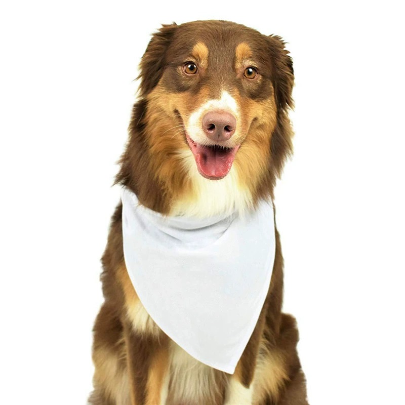 小型犬、中型犬、大型犬用の白いポリエステル製無地の犬用バンダ - Bandana Blank White のレビューと価格