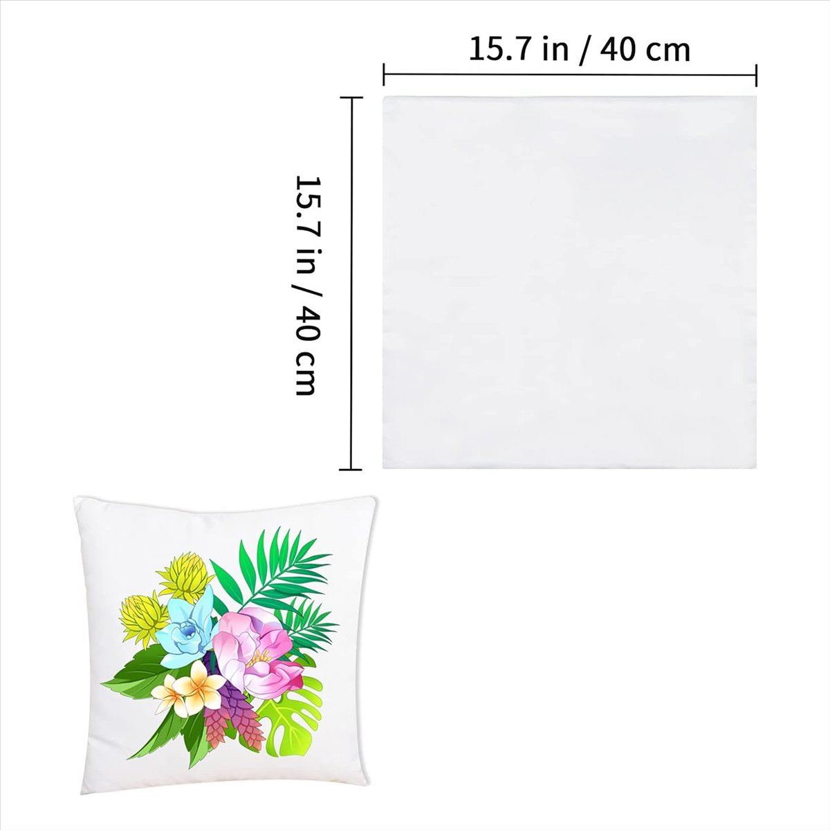15 個の昇華ブランク枕カバー 16x16 インチ ホワイト - Pillow Cover Sublimation のレビューと価格