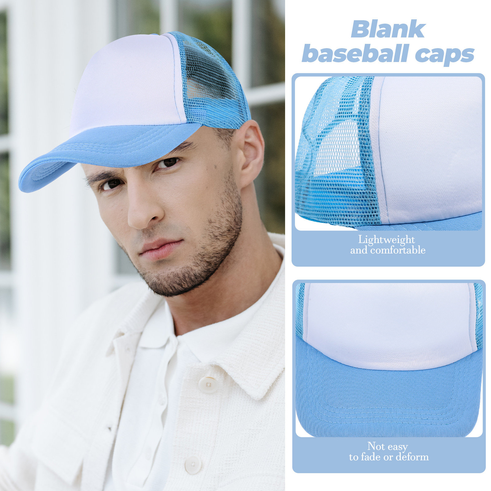 10 個のブランクメッシュ野球帽 DIY 昇華熱転写印刷用ユ - Hat Sublimation Blank のレビューと価格