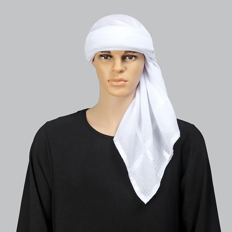 イスラム白正方形スカーフ男性 Shemagh アラブ帽子ヒジ - Bandana Blank White のレビューと価格
