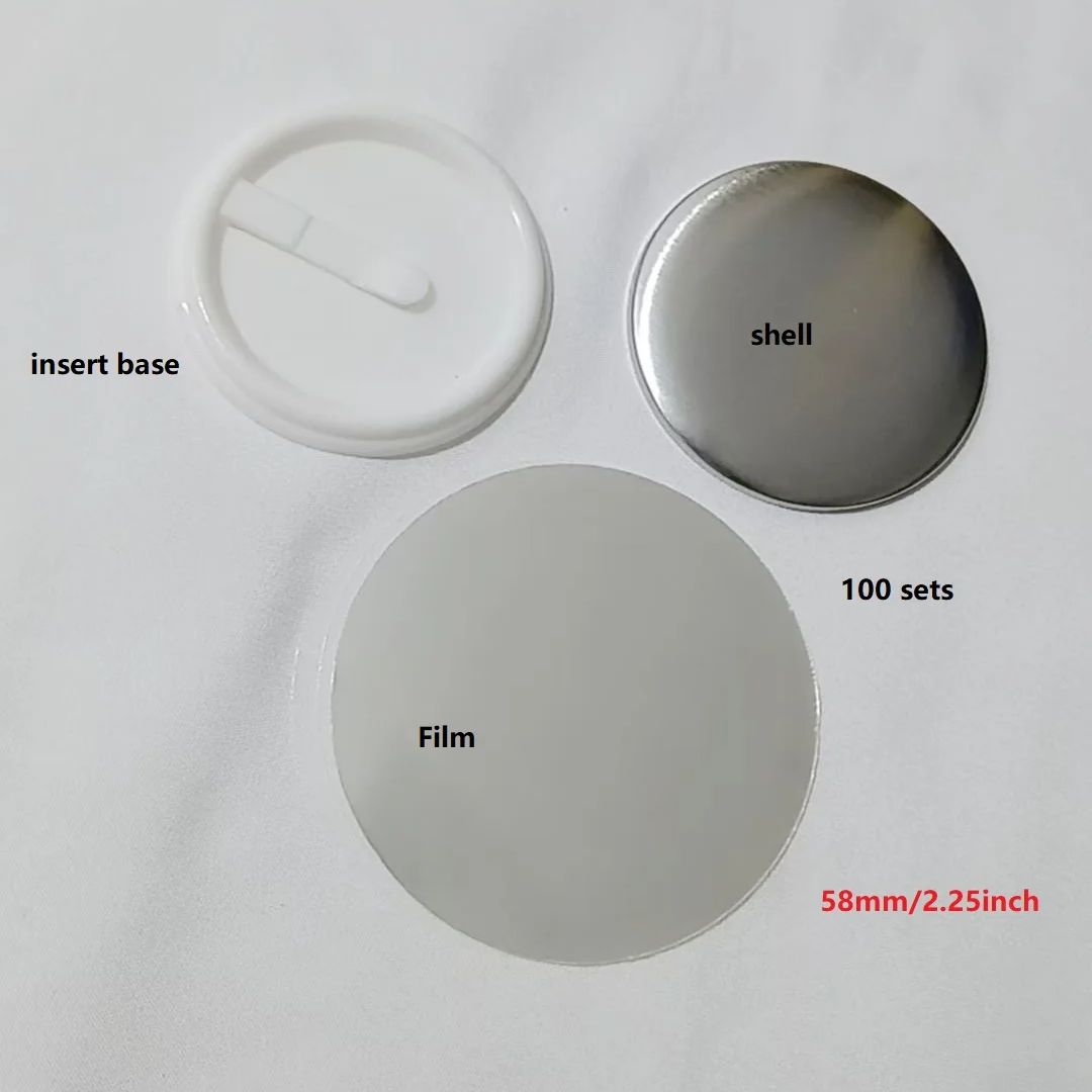 100個 58mm 2.25インチ インサートボタンバッジ素 - Button Badge Blank のレビューと価格