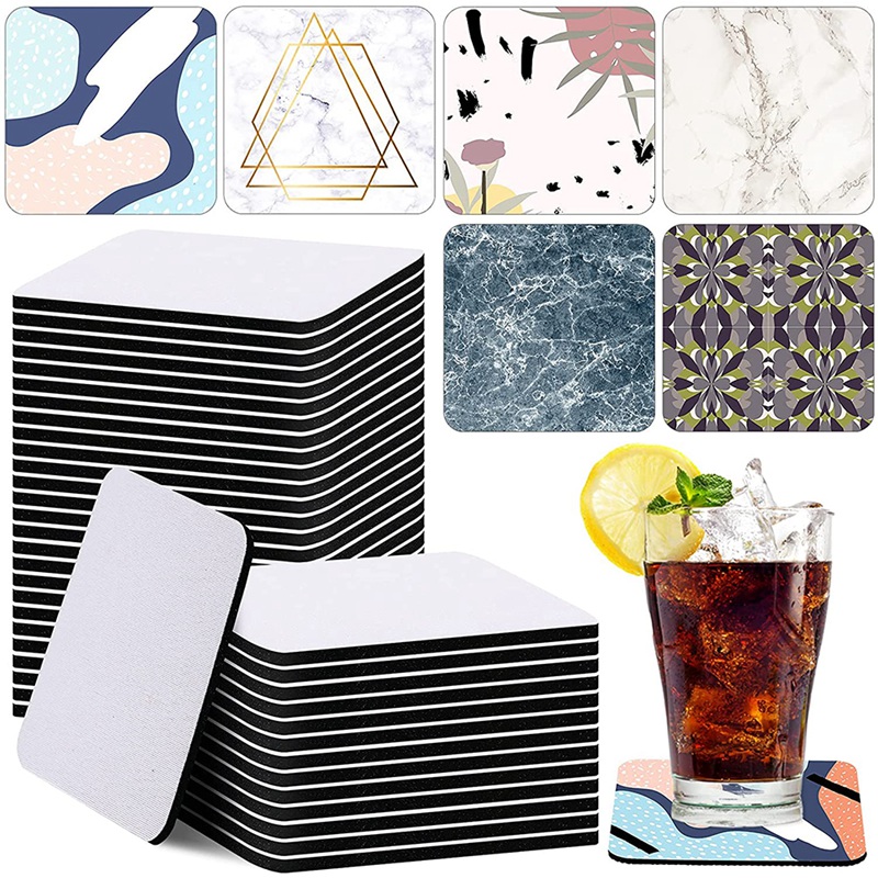 35 ピース正方形昇華コースター 昇華ブランクカップマット  - Coaster Sublimation Blank のレビューと価格