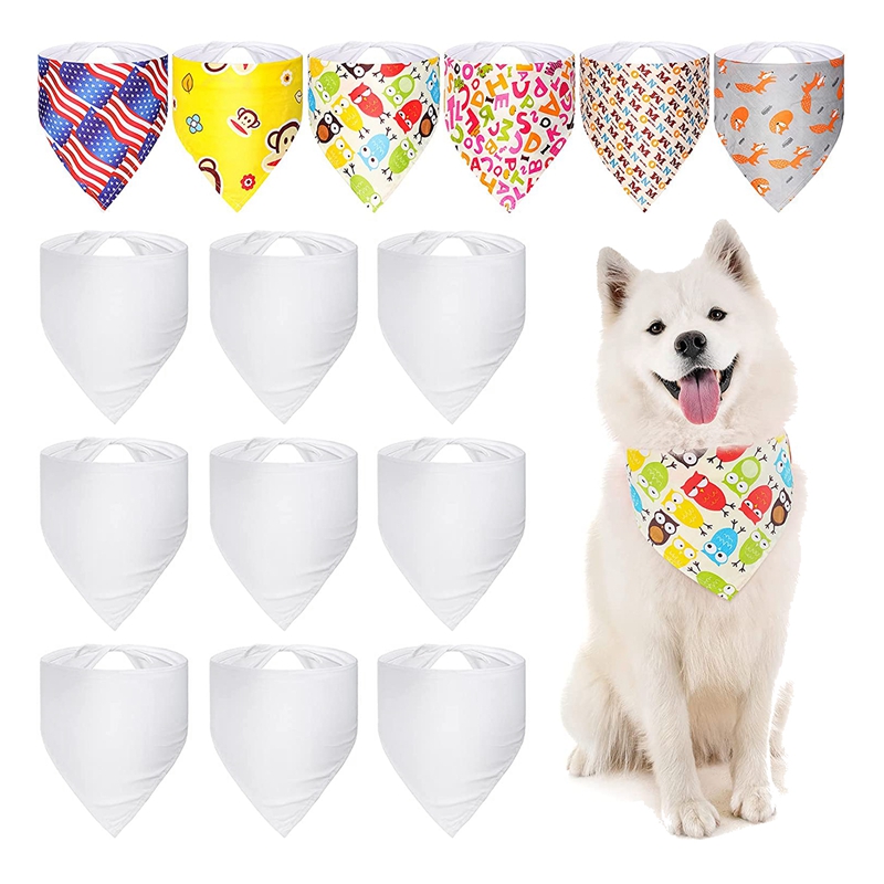 100枚入り昇華ブランクドッグバンダナ、無地ホワイトDIYペ - Bandana Blank White のレビューと価格