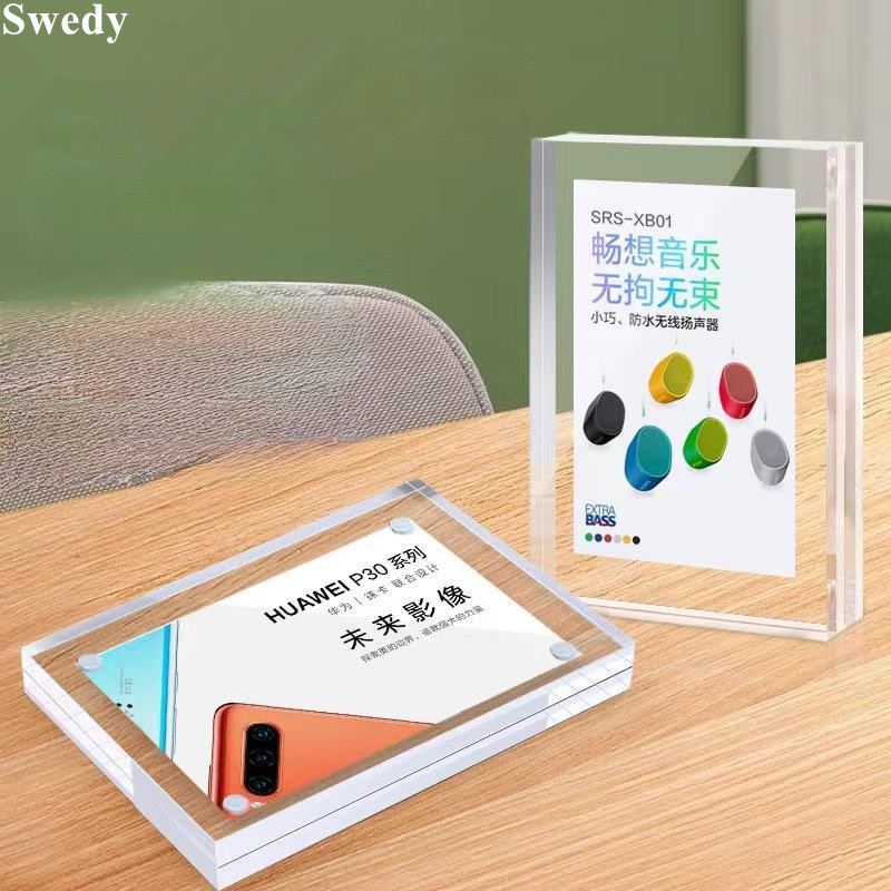 20 ミリメートル厚磁気アクリルサインホルダーディスプレイス - Photo Acrylic Block のレビューと価格