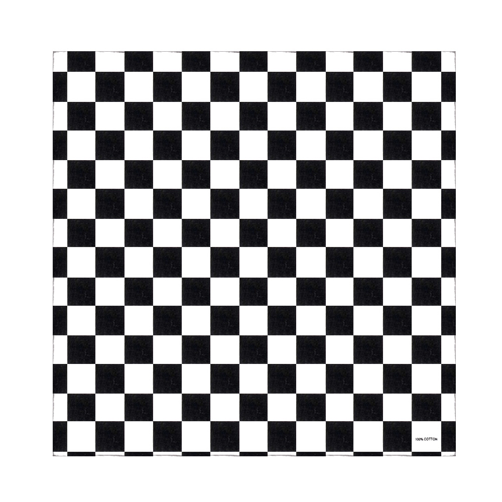 バンダナ チェックフラッグ オートレース コットンバンダナ  - Bandana Blank White のレビューと価格