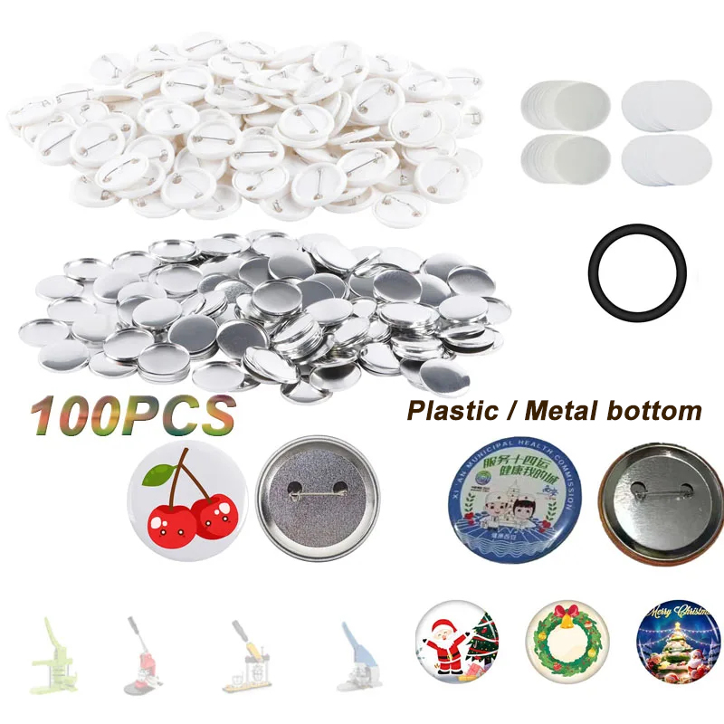 100 個ブランクボタン作成用品 25-75 ミリメートルラ - Button Badge Blank のレビューと価格