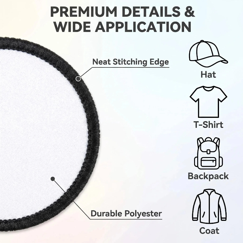 40枚入り昇華転写パッチ 布製アイロン接着式 無地パッチ D - Hat Sublimation Blank のレビューと価格