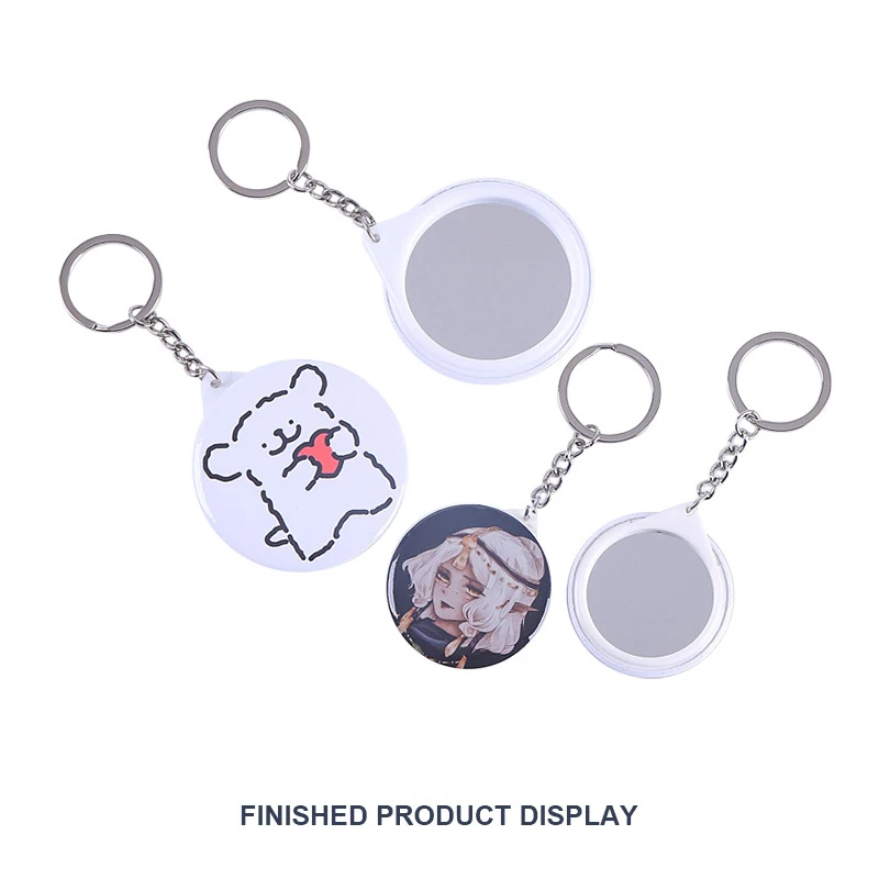 新しい 100 個キーリングミラーブランクバッジボタンピン  - Button Badge Blank のレビューと価格