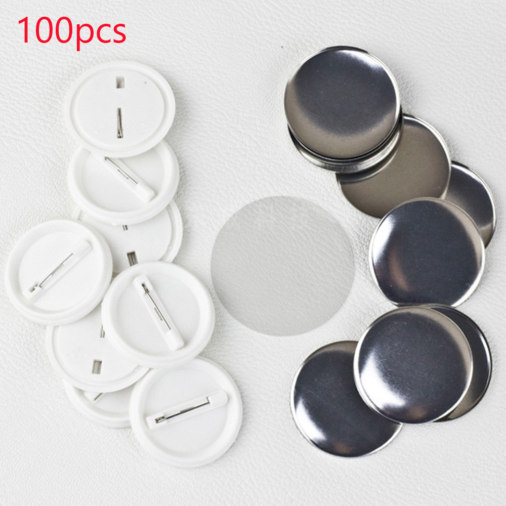 100ピース/セットプラスチックブランクバッジピンボタン部品 - Button Badge Blank のレビューと価格