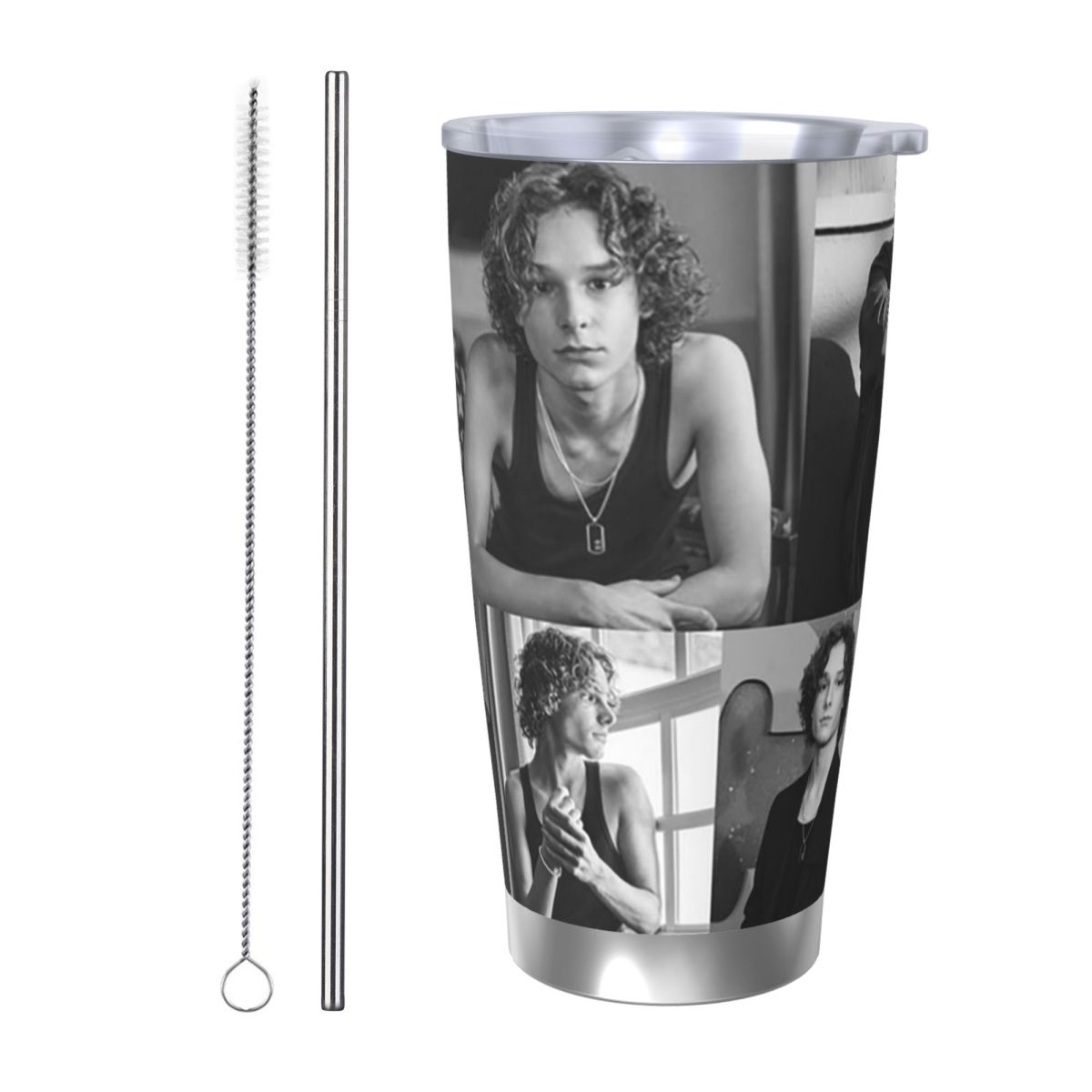 黒と白のメイソン・セイブル・コラージュ ステンレス鋼タンブラ - Tumbler 20Oz White のレビューと価格